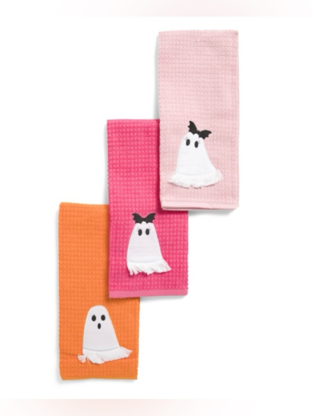 Cupcakes and Cashmere Set of 3 Waffle Kitchen Hand Towels - Cute Halloween Decor